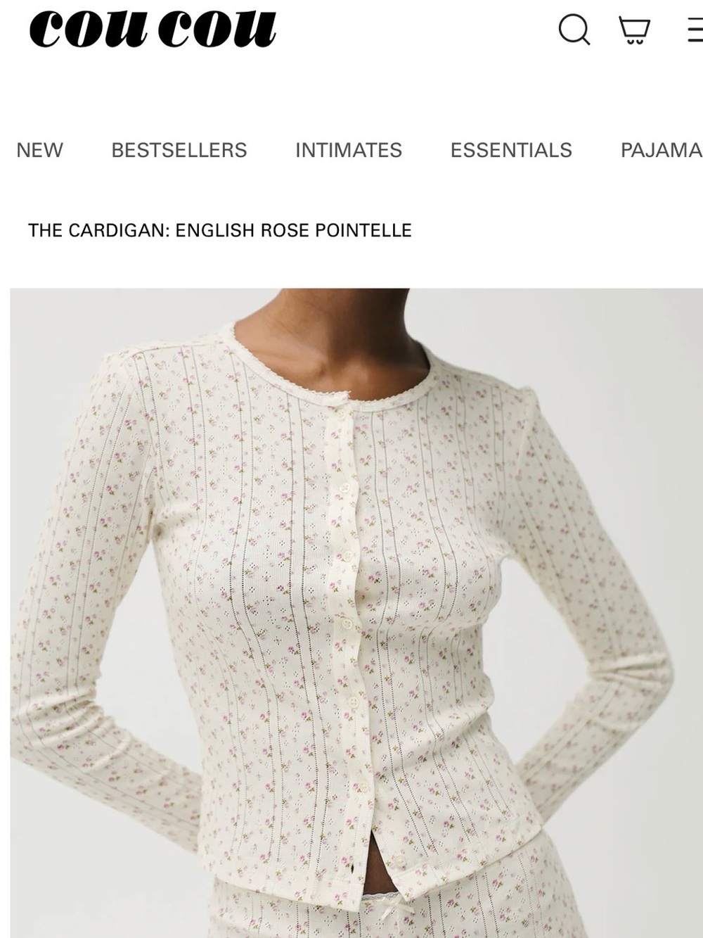 Cou cou the cardigan in English rose XXL